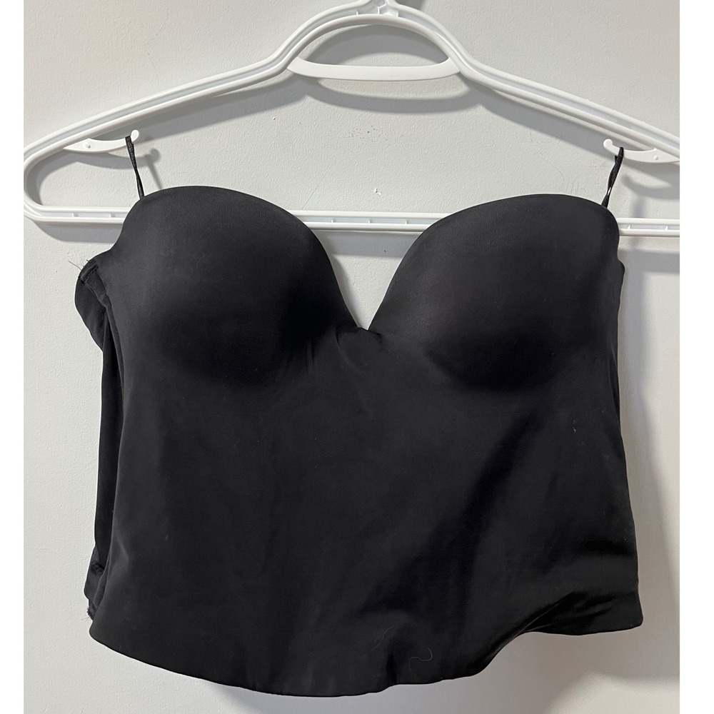 Maidenform 7115 Black Longline Strapless Underwire bustier Bra 36B